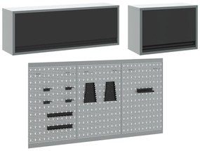Conjunto de Armário e Painel de Ferramentas vidaXL com 5 Peças Montado