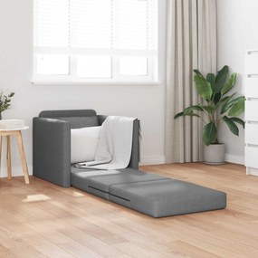 vidaXL Sofá-Cama Dobrável 61cm Cinza Escuro tecido