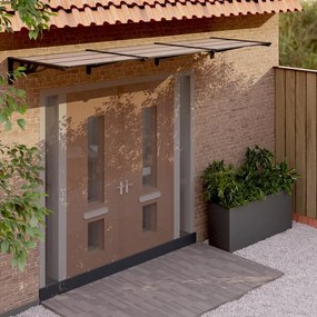 153701 vidaXL Toldo de porta 297,5x90 cm policarbonato preto