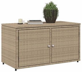 Armário de arrumação para jardim 110x55x60,5 cm vime PE bege