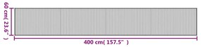 Tapete retangular 60x400 cm bambu preto