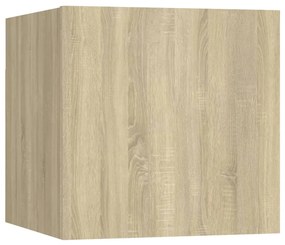 4pcs conjunto de móveis de TV derivados madeira carvalho sonoma