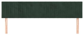 Cabeceira de cama 2 pcs veludo 80x5x78/88 cm verde-escuro