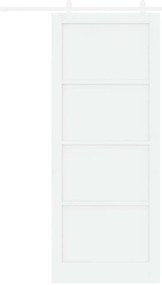 Porta Deslizante vidaXL com Conjunto de Ferragens Branca 93x232 cm Mad