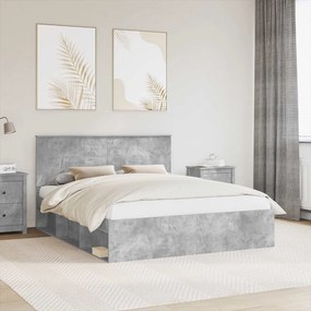 vidaXL Estrutura da Cama com cabeceira Concreto 160 x 200 cm