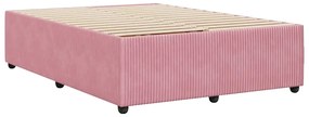 Estrutura de cama 140x200 cm veludo rosa