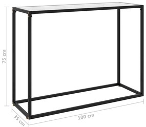 Mesa consola 100x35x75 cm vidro temperado branco
