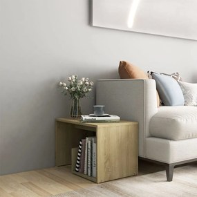vidaXL Mesa de apoio 59x36x38 cm derivados de madeira carvalho sonoma