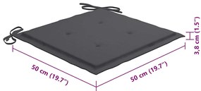 Cadeiras de jardim 6 pcs c/ almofadões madeira de acácia maciça