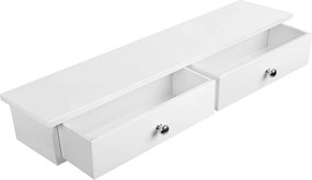 Prateleira de parede 2 gavetas 65 x 15 x 10 cm branco
