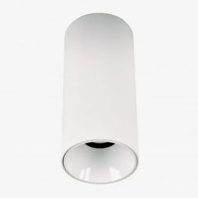 Aplique De Teto Led De Superfície Redondo Ø7,2 Cm Para Exterior Em Alumínio Luisiana Branco & Branco 3000k & 10 W & 38º - Sklum