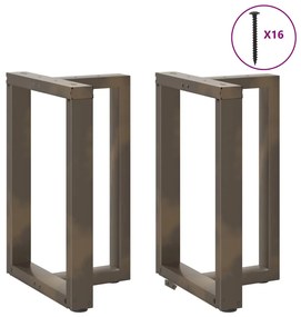 Pés de mesa de jantar em forma de T, 2 peças, preto, 50x35x(72-73) cm,