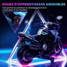 Moto elétrica para crianças de 6 V, para crianças 18 a 36 meses com rodas motrizes, música, efeitos luminosos, azul