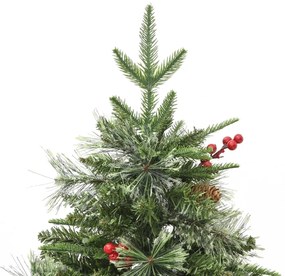 Árvore de Natal com pinhas pré-iluminada 150 cm PVC e PE verde