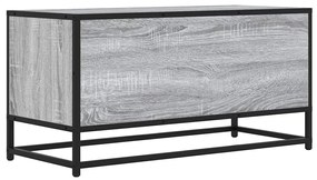 Móvel p/ TV 80x34,5x40 cm deriv. madeira/metal cinzento sonoma