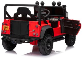 Jipe elétrico para crianças Land Rover Defender 110 SVX 12V, 4X4, luzes LED, bateria de lítio, licença ORIGINAL Vermelho