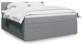 vidaXL Cama com molas/colchão 180x200 cm tecido cinzento-claro