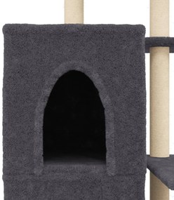 Árvore p/ gatos c/ postes arranhadores sisal 97 cm cinza-escuro