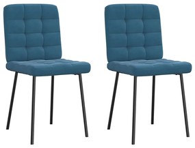 Cadeiras de jantar 2 pcs veludo azul
