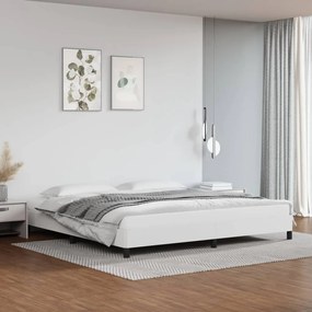 Estrutura de cama 200x200 cm couro artificial branco