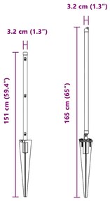 Posts de Cerca com Ponta - 26 pcs Ø32 mm 120 cm em Aço Galvanizado