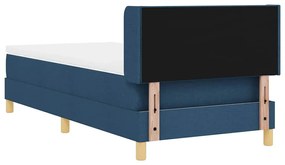 Cama Box com Colchão Azul, 100 x 200 cm, Tecido