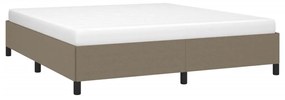 Cama sem colchão 160x200 cm tecido castanho-acinzentado