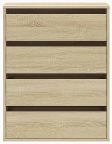 Cómoda com 4 Gavetas - 60x41x76 cm - derivados de madeira - carvalho s