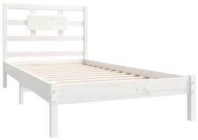Estrutura de cama 90x200 cm madeira maciça branco