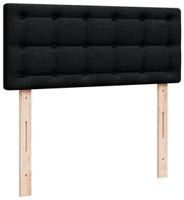 Cama boxspring com colchão 120x190 cm tecido preto