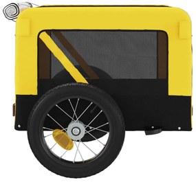 Reboque bicicleta p/ animais tecido oxford/ferro amarelo/preto