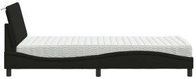 Cama com colchão 90x190 cm tecido preto