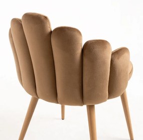 Cadeira Flew em Veludo - Castanho - Design Nórdico