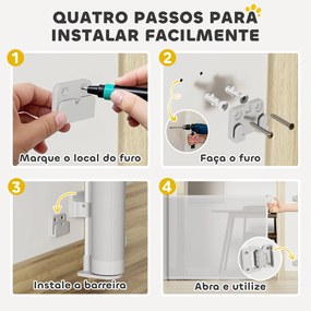 PawHut Barreira para Cães Retráctil 0-140 cm Porta para Cães Pequenos