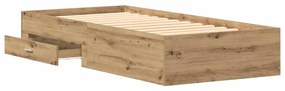 Cama vidaXL Artisan Carvalho 90x190 cm Madeira MDF