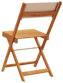 Cadeiras de bistrô 2 pcs acácia maciça/tecido cinza-acastanhado