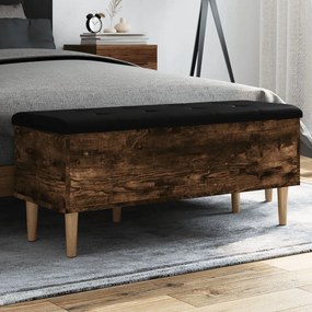vidaXL Banco arrumação 102x42x46 cm derivados madeira carvalho fumado