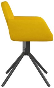 Cadeiras de jantar giratórias 2 pcs veludo amarelo