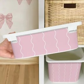 Autocolante para caixa IKEA TROFAST - Ondulações cor-de-rosa