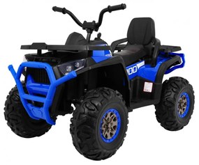 Moto 4 elétrica para crianças 12V 4x4 45W Deserto com Rodas Espuma EVA, Assento couro ecológico, som Crianças Até 30 kg Azul