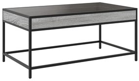 Mesa de centro luzes LED Infinity 90x50x41 cm cinzento sonoma