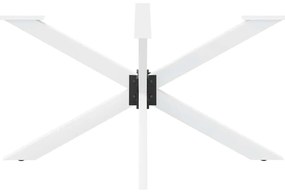 Perna mesa jantar aranha forma 150x78x(72-73) cm aço branco