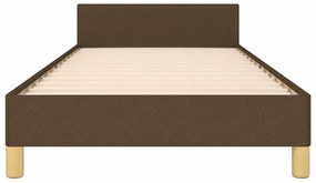 Estrutura de cama sem colchão 100x200 cm tecido castanho-escuro