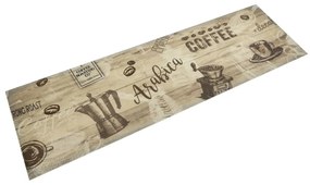 Tapete de cozinha lavável 45x150 cm veludo padrão café castanho