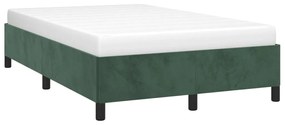 Estrutura de cama 120x200 cm veludo verde-escuro