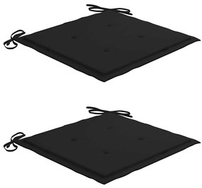 3 pcs conj. jantar dobrável exterior c/ almofadão teca maciça