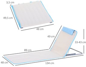 Conjunto de 2 Esteiras de Praia com Encosto Reclinável em 5 Níveis Bol