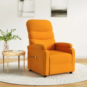 vidaXL Poltrona de massagens tecido amarelo