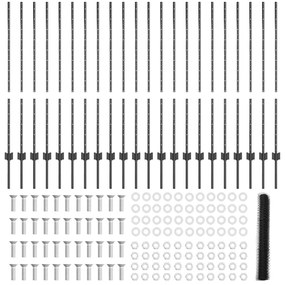 Postes de Cerca vidaXL 22 pcs U-Channel Cinza 120 cm Aço