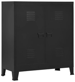 Aparador de arrumação industrial 90x40x100 cm aço preto
